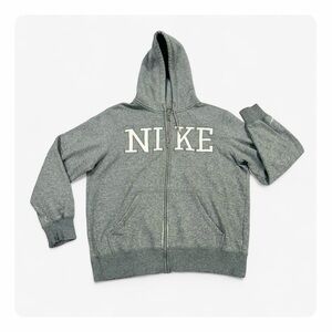 ★ Vintage Nike Zip Up Unisex Hoodie - Gray/White ★